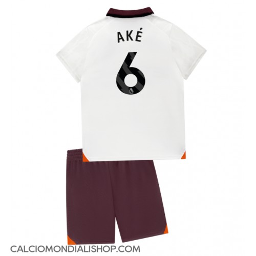 Maglie da calcio Manchester City Nathan Ake #6 Seconda Maglia Bambino 2023-24 Manica Corta (+ Pantaloni corti)